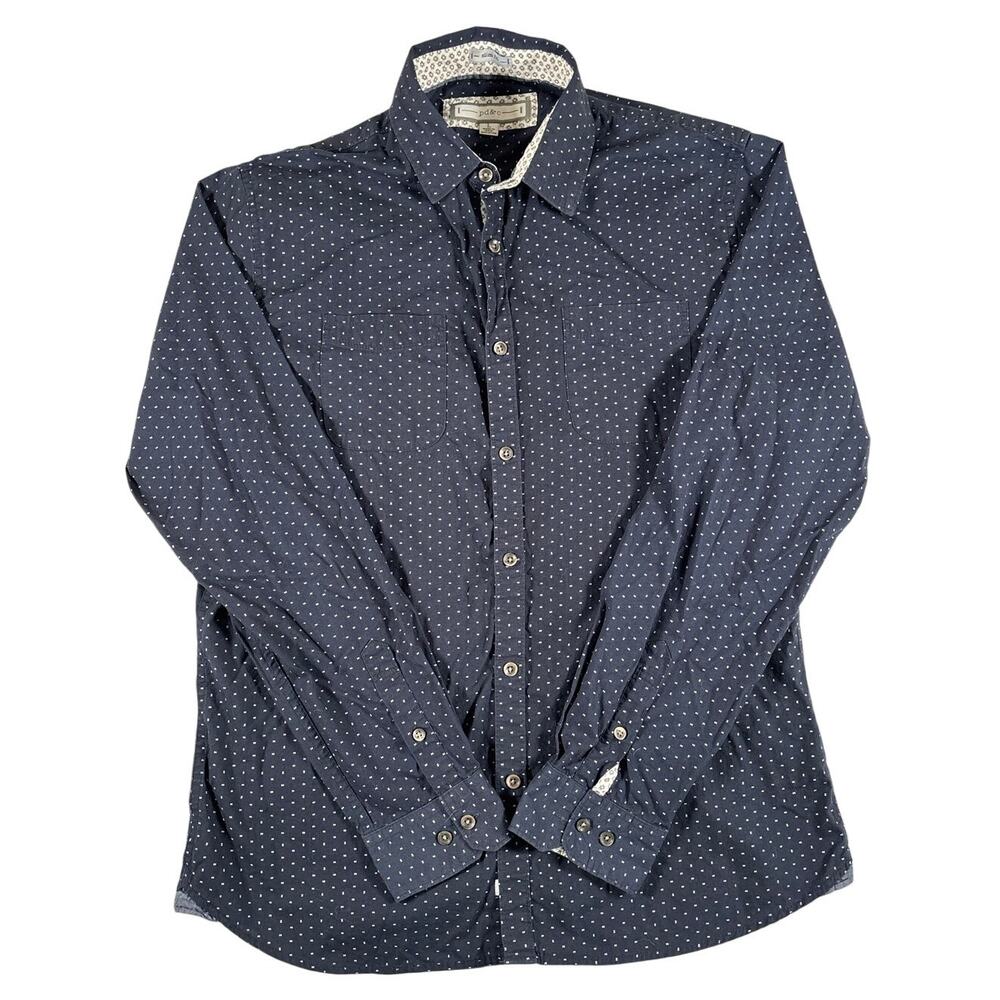 PD&C Slim Fit Men’s Button Down - Navy/White - Large